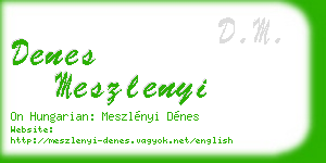 denes meszlenyi business card